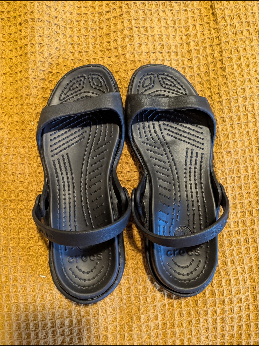 Crocs Women’s Black Slide Sandals, 8
